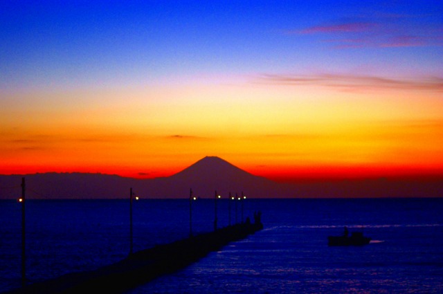 原岡桟橋と富士山