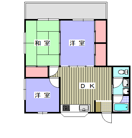 鴨川市打墨【打墨ハイツ201】間取