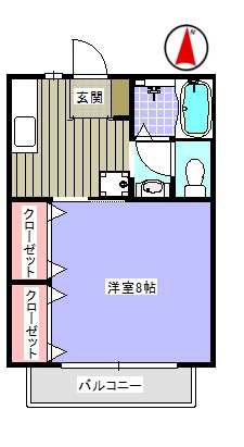 鴨川市和泉【和泉荘】203号室間取り
