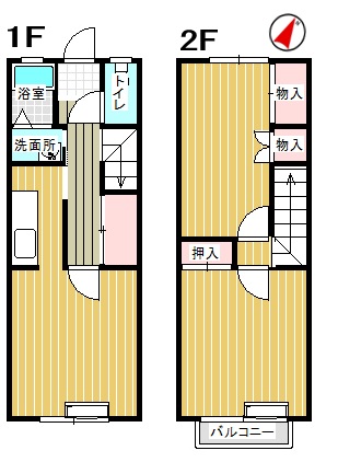 鴨川市花房【メゾンベルム】107号室間取り